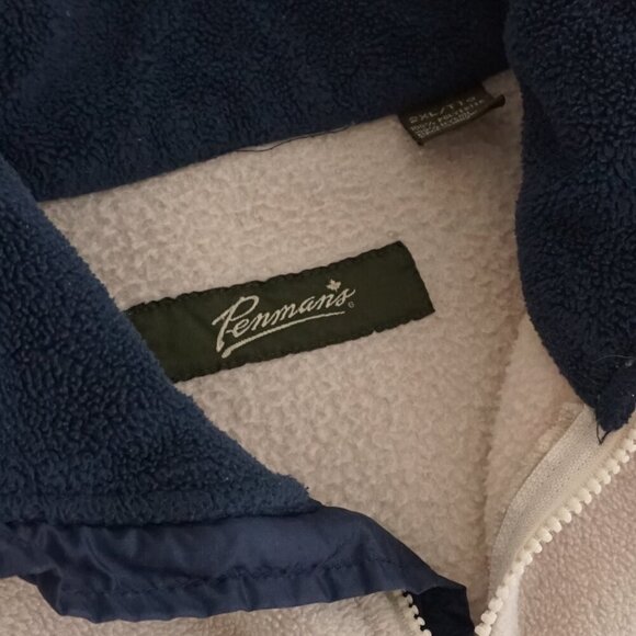 Vintage '90S Penmans Taupe Navy Fleece Zip Up Hiking Outdoor Sweater 2XL - Picture 8 of 8